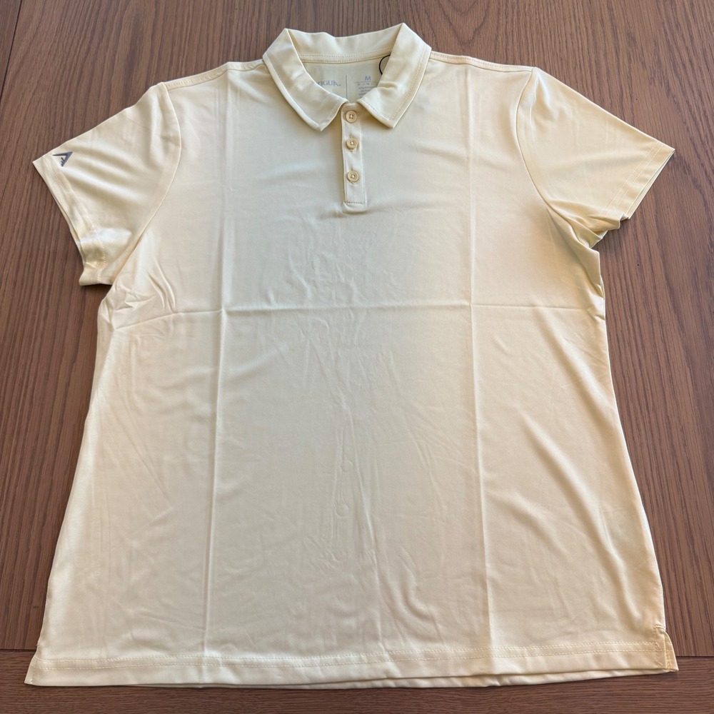 Antigua Performance Golf Tennis‎ Polo Shirt Womens Medium Pastel Yellow
